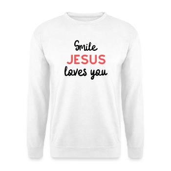 Jésus aime, cadeau, Jésus, foi, Dieu - Sweat-shirt Unisexe - blanc - Devant