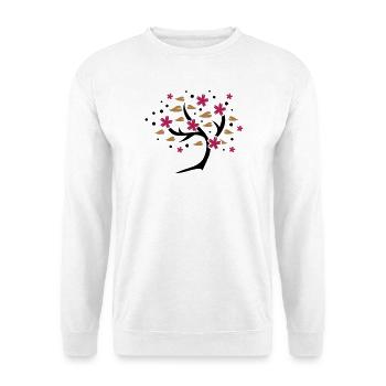 stylized cherry blossom tree in spring - Unisex Sweatshirt - white - Front