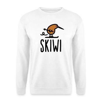 Skiwi funny kiwi New Zealand bird ski cartoon - Unisex Sweatshirt - white - Front