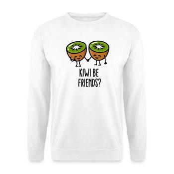 Kiwi be friends BFF Kawaii mignonne couple amour - Sweat-shirt Unisexe - blanc - Devant