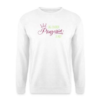 prinzessin spruch krone - Unisex Pullover - Weiß - Vorne - Alina (178cm) & Michal (187cm)