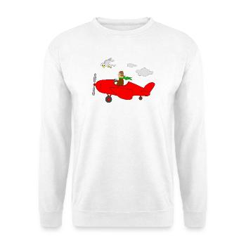 Flugzeug Pilot - Unisex Pullover - Weiß - Vorne