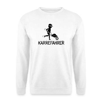 Bauarbeiter mit Schubkarre – KARREFAHRER - Unisex Pullover - Weiß - Vorne