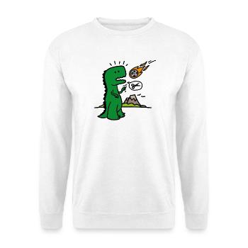 Rock paper scissors T-rex funny dinosaur comet - Unisex Sweatshirt - white - Front