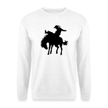 Design mit Cowboy und Pferd - Unisex Pullover - Weiß - Vorne