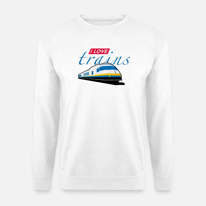 i love trains | railway - Unisex Pullover - Weiß