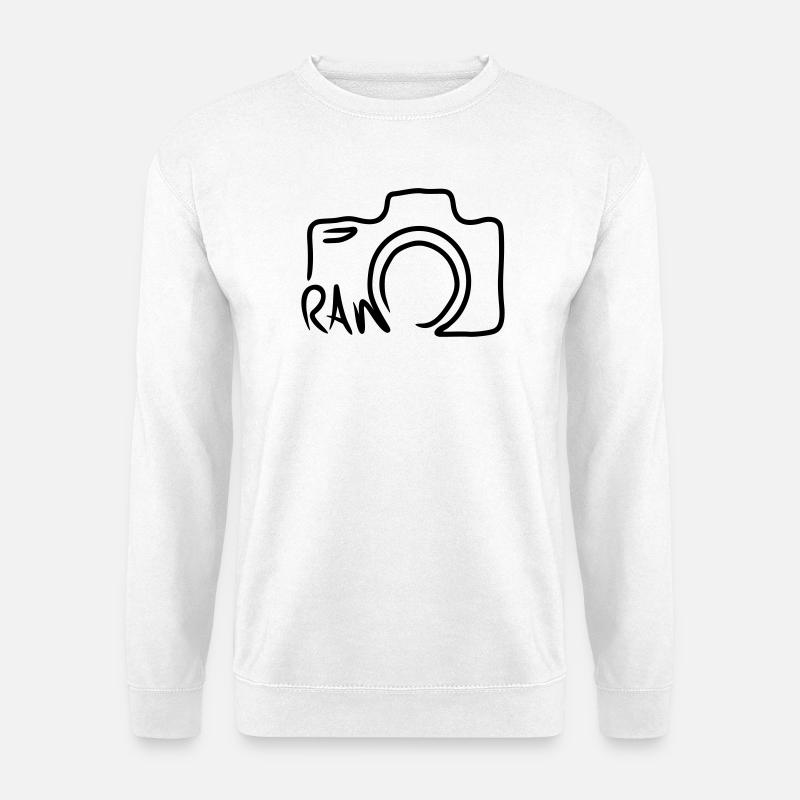 Camera Line Shape Line Drawing - Unisex Sweatshirt - white