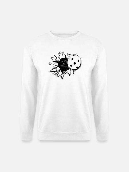 Floorball , Unihockey , Hockey , Loch  - Unisex Pullover - Weiß