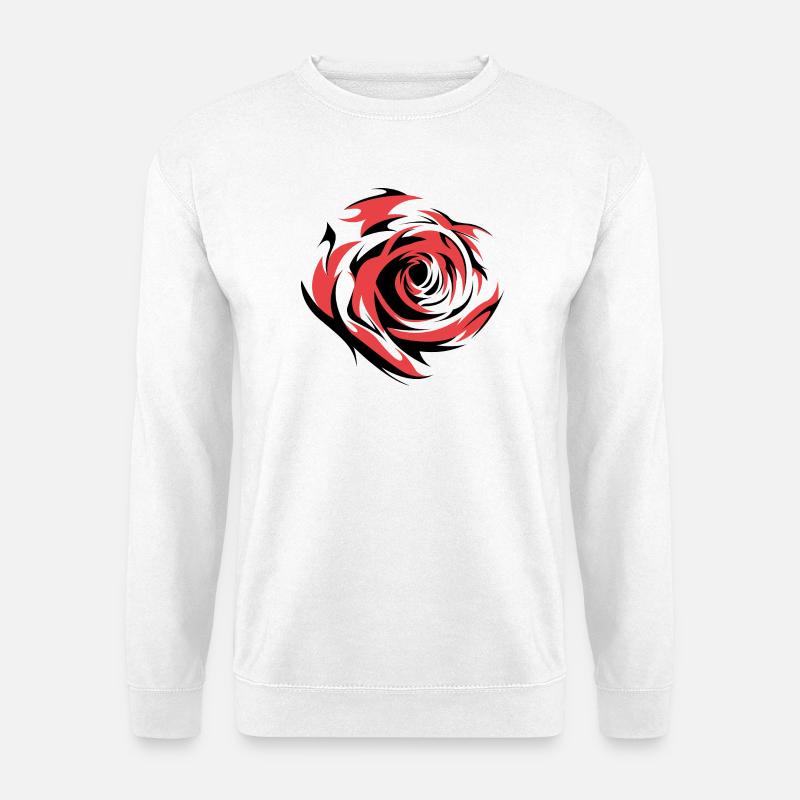 rose blumen flower rosen symbol illustration icon - Unisex Pullover - Weiß