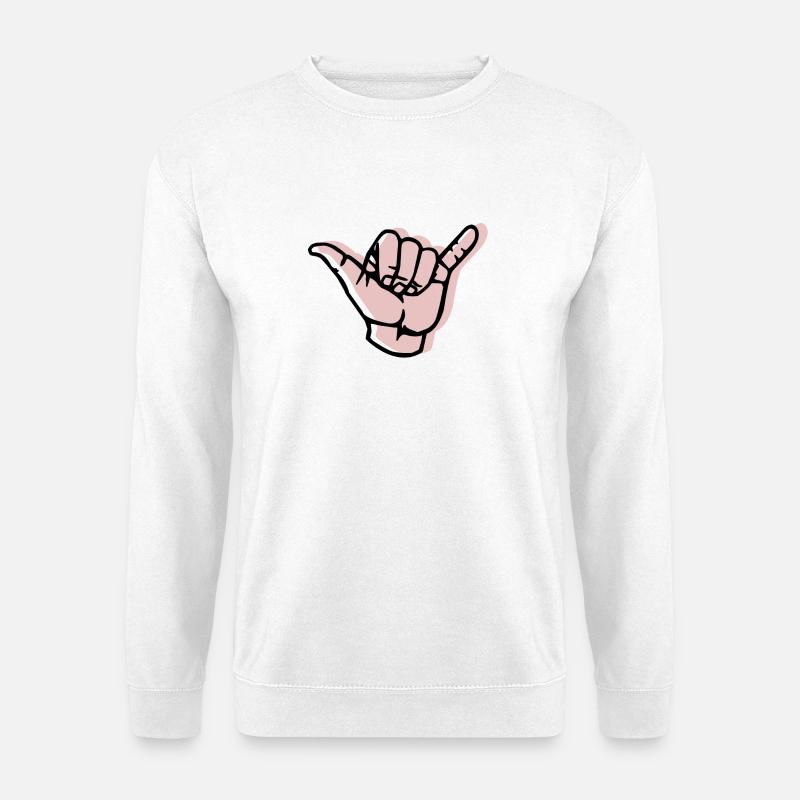 Hand - Shaka - Versatz - Unisex Pullover - Weiß