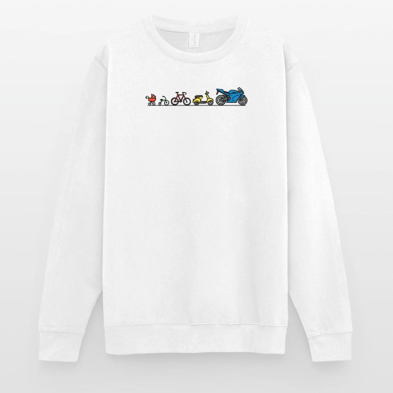 Motorcycle motorbikes evolution development bikers Unisex Sweatshirt