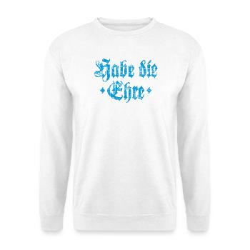Habe die Ehre (Vintage/Hellblau) - Unisex Pullover - Weiß - Vorne
