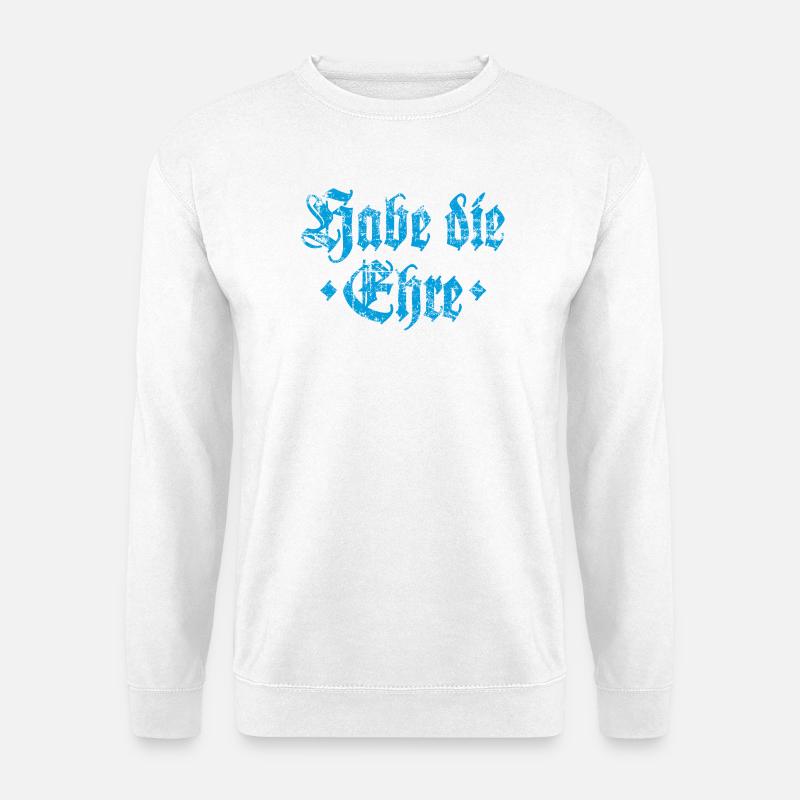 Habe die Ehre (Vintage/Hellblau) - Unisex Pullover - Weiß