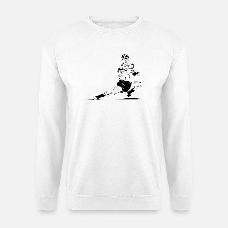Muay Thai Fighter Illustration Kampfsport Thailand - Unisex Pullover - Weiß