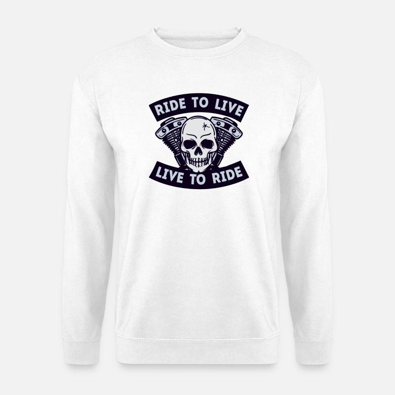 Motorräder Totenkopf Motorrad Biker Statement - Unisex Pullover - Weiß