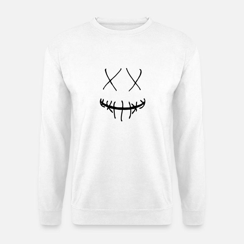Fröhliches Gesicht Design - Geschenk Geschenkidee - Unisex Pullover - Weiß