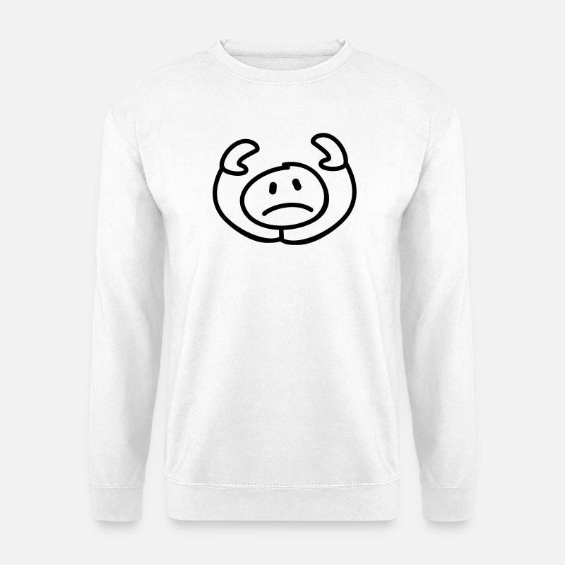 resignierter Strichmann Kopf - Unisex Pullover - Weiß