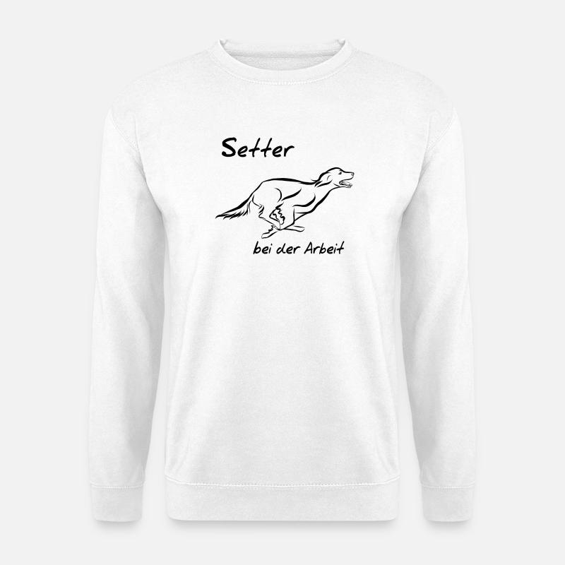 Setter bei der Arbeit - Unisex Pullover - Weiß