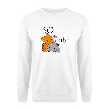 Katzenkuscheltier und ungezogener Hund - Unisex Pullover - Weiß - Vorne