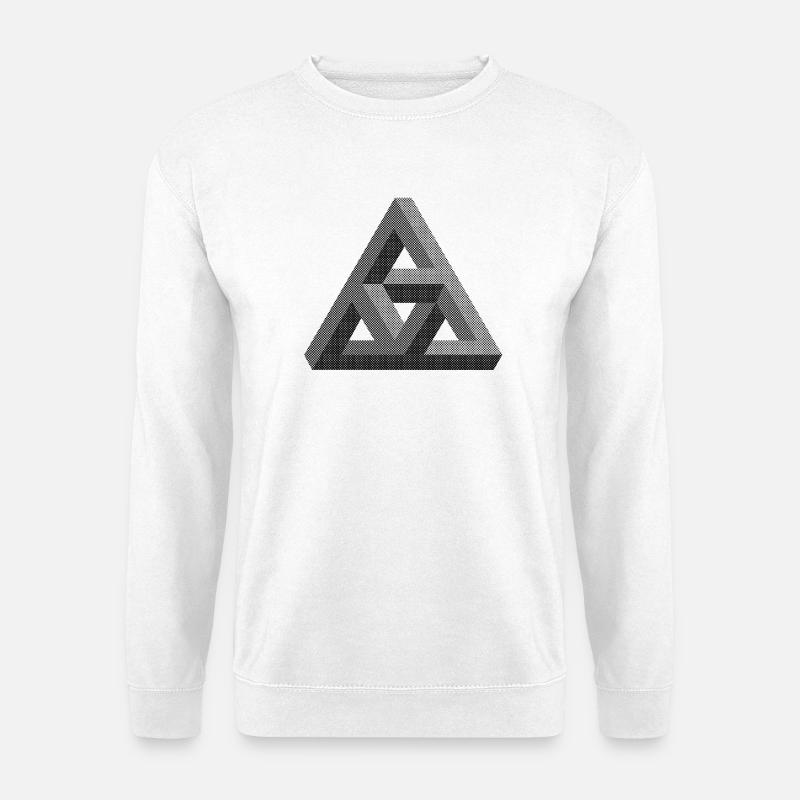 Abstrakter Penrose-Dreieck auf hellem Hintergrund - Unisex Pullover - Weiß