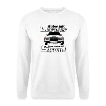 MB W123 , Kult , Autos mit Charakter ...(25) - Unisex Pullover - Weiß - Vorne