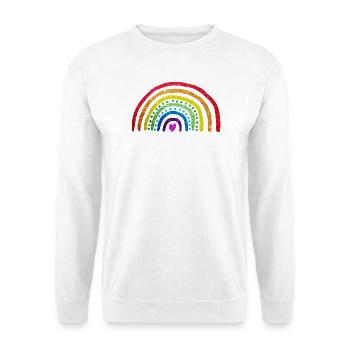 Regenbogen-Glitzer - Unisex Pullover - Weiß - Vorne