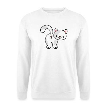 Kitten from behind, asshole, cat, kitten, ass - Unisex Sweatshirt - white - Front