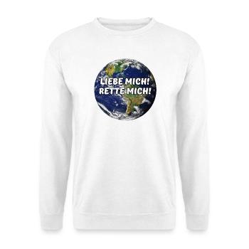 Erde Planet Umweltschutz Klimawandel Spruch - Unisex Pullover - Weiß - Vorne