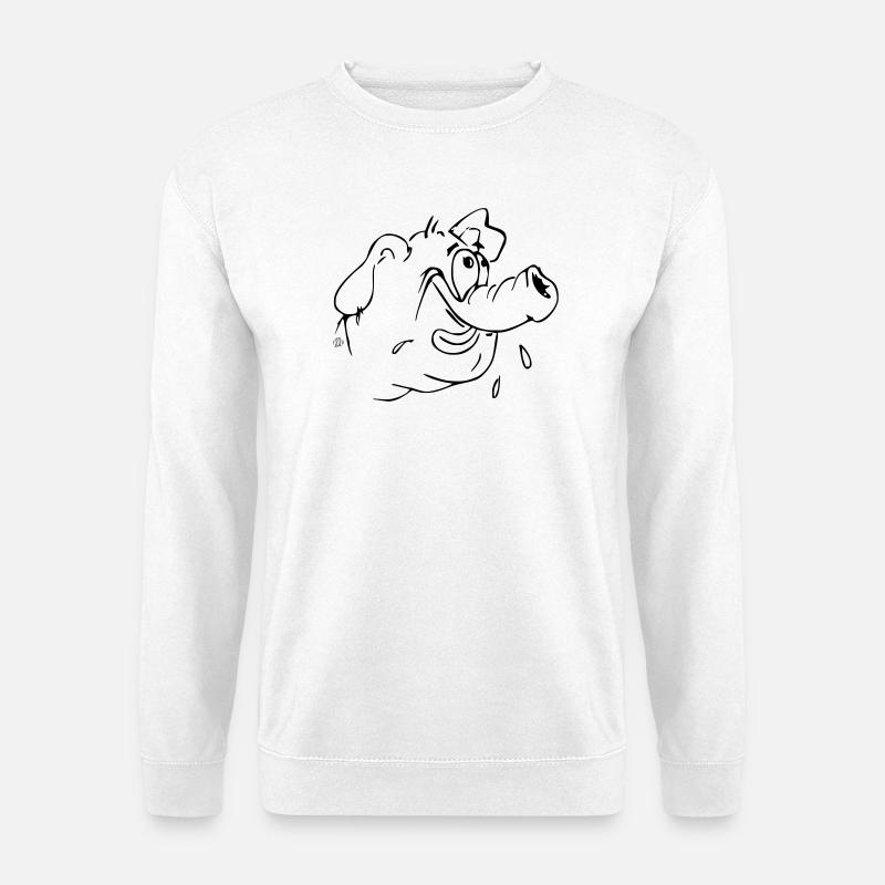 Schwein Karikatur 02 - Unisex Pullover - Weiß