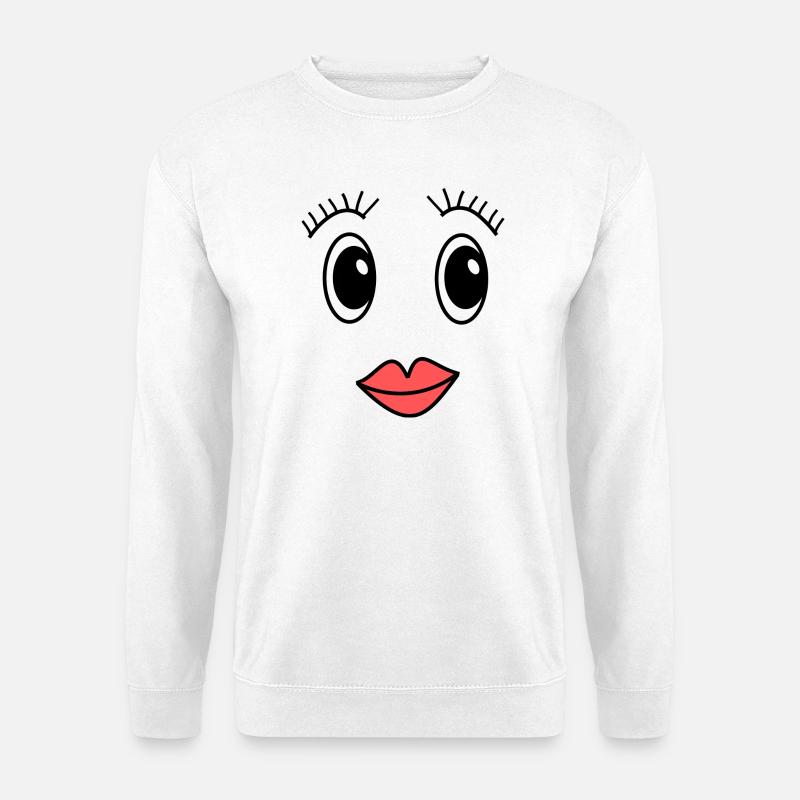 Gesicht - Unisex Pullover - Weiß