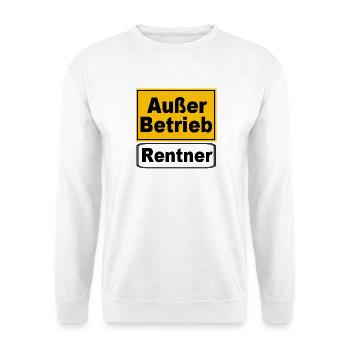 Rente Rentner Rentnerin Rentner außer Betrieb(25) - Unisex Pullover - Weiß - Vorne - Alina (178cm) & Michal (187cm)
