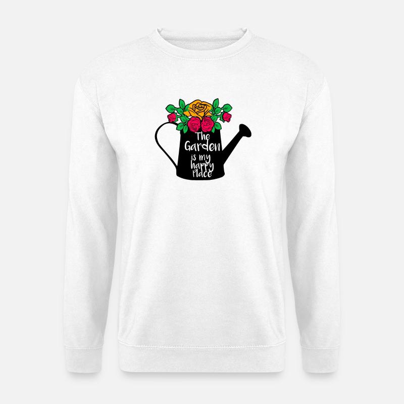 Der Garten ist mein glücklicher Ort - Unisex Pullover - Weiß