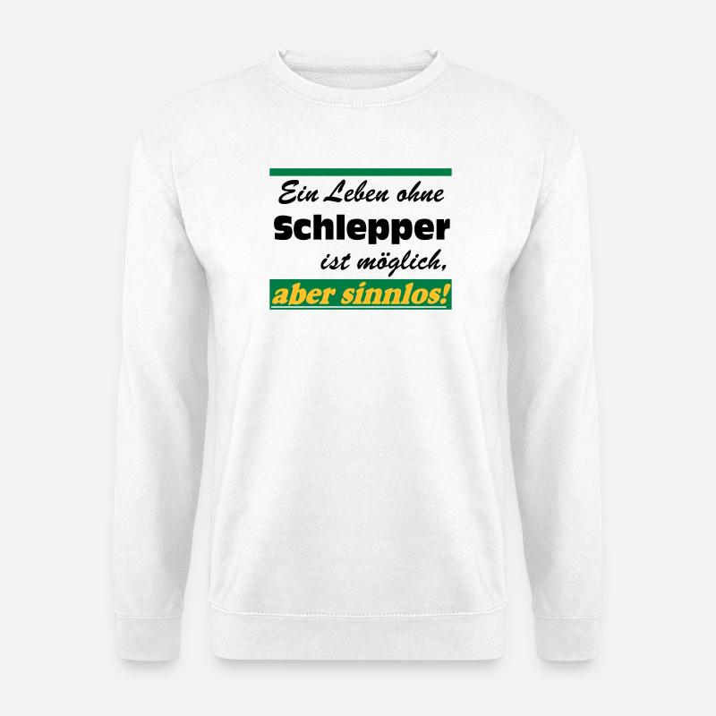 Traktor , Trecker , Schlepper Leben sinnlos .(25) - Unisex Pullover - Weiß