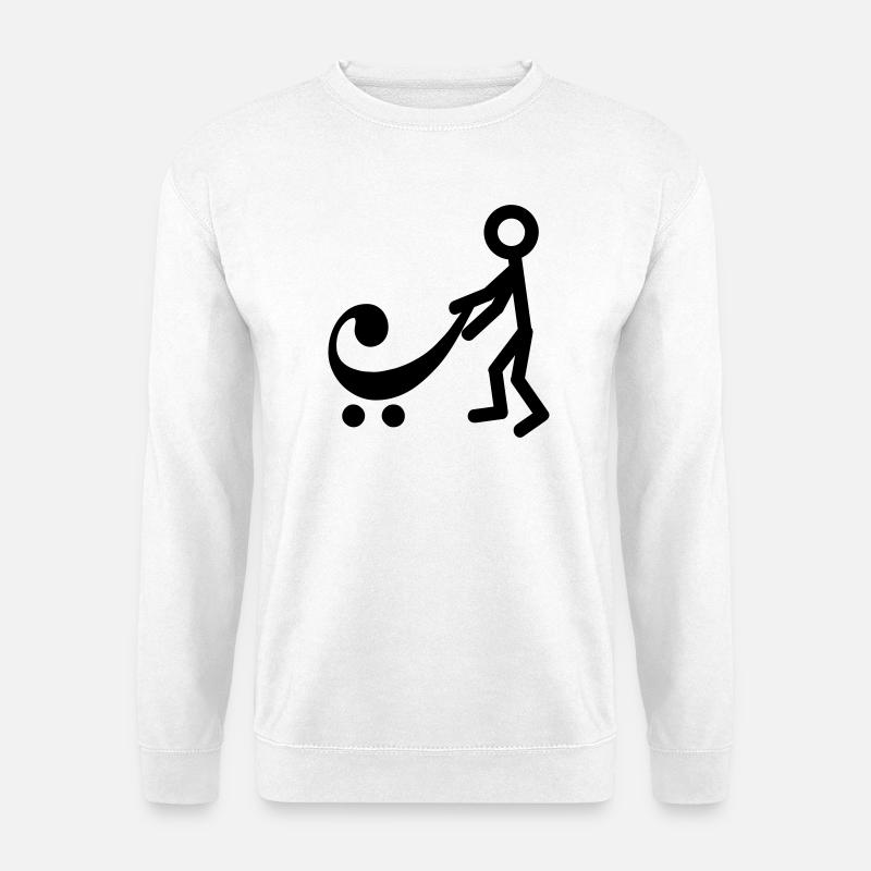 Joueur de basse avec un nouveau bébé - Sweat-shirt Unisexe - blanc