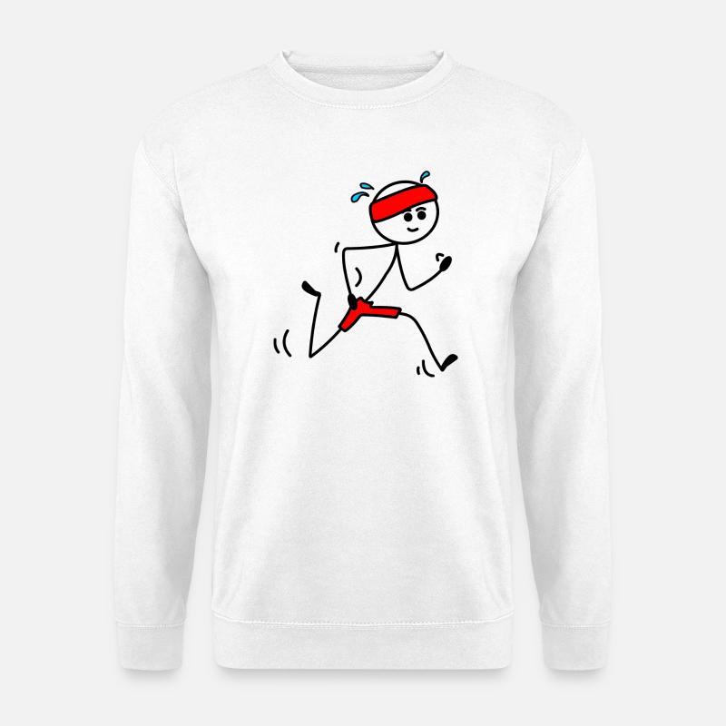 Ich laufe, Läufer mit Schweißband - Unisex Pullover - Weiß
