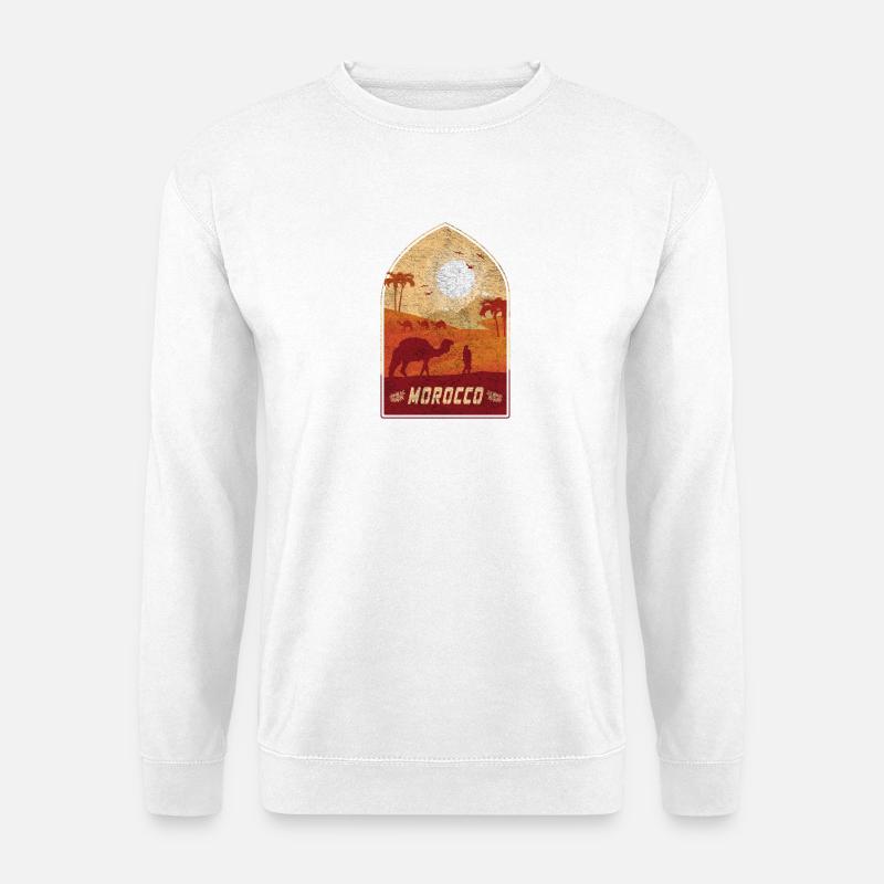 Marokko Vintage Kamel Design / Geschenkidee - Unisex Pullover - Weiß