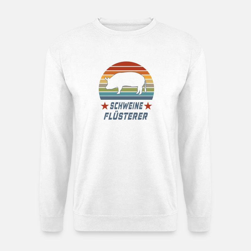 Schweine Flüsterer Design / Geschenkidee - Unisex Pullover - Weiß