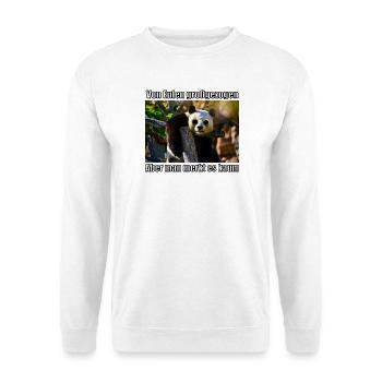 Panda Owl Panda Bear Raised By Owls German Funny - Unisex Sweatshirt - white - Front