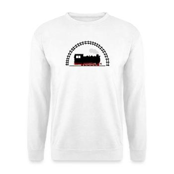 Dampflok Schiene Eisenbahn - Unisex Pullover - Weiß - Vorne