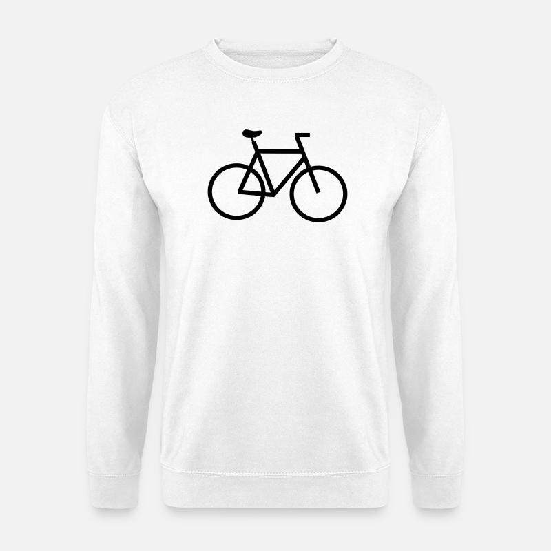 Einfaches Fahrrad-Logo-Schattenbild - Unisex Pullover - Weiß