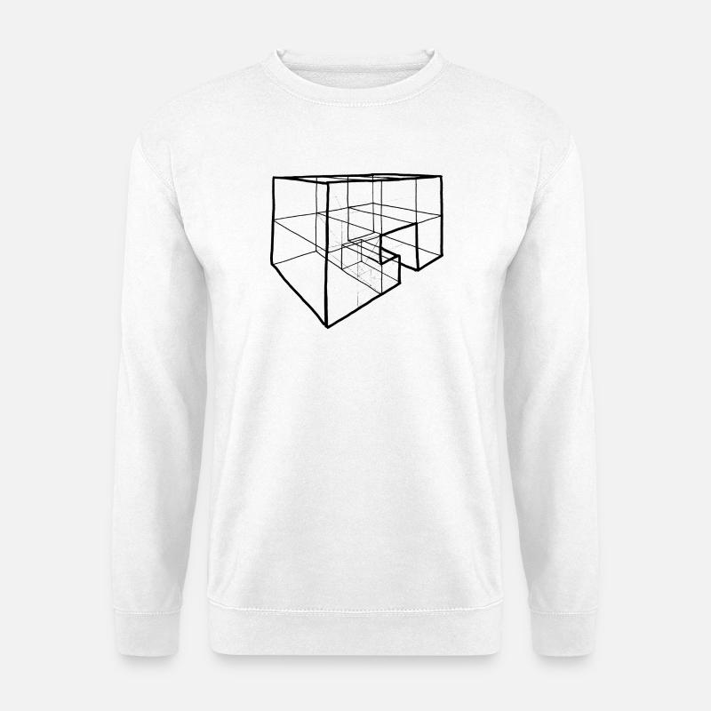 Block in perspective drawing - Unisex Sweatshirt - white