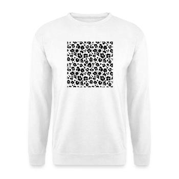 Pflegeleichter Animal-Print Schwarz-Weiß Muster - Unisex Pullover - Weiß - Vorne