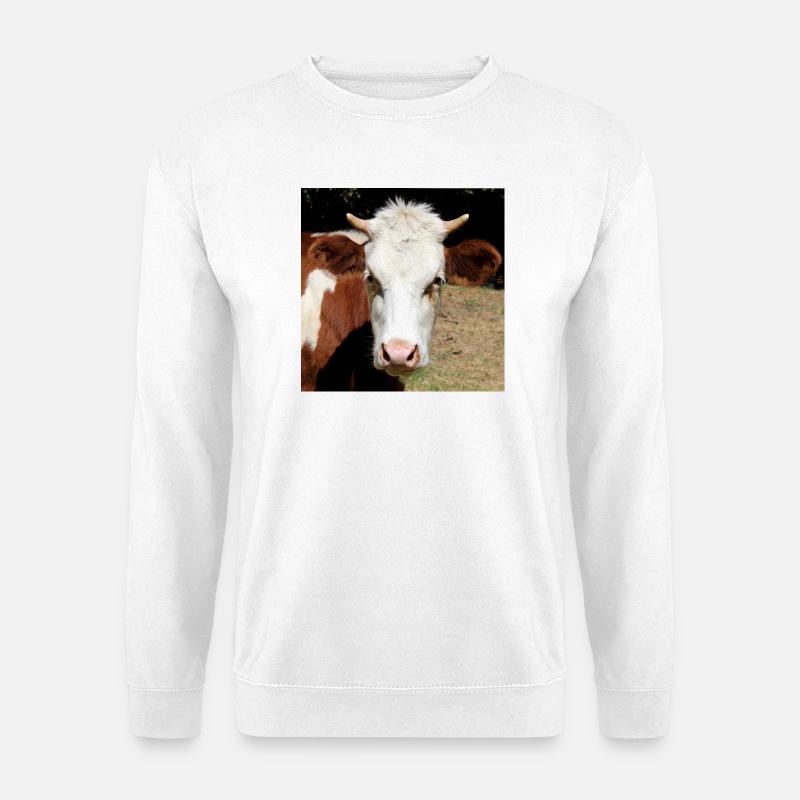 Kuh Poster - Unisex Pullover - Weiß