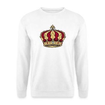 Crown King König Krone Royal Königin Queen - Unisex Pullover - Weiß - Vorne