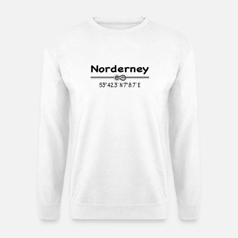 Koordinaten Norderney - Unisex Pullover - Weiß