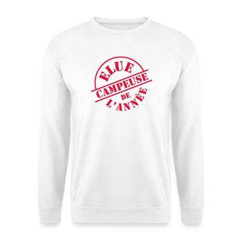 Elue Campeuse de l'année - Sweat-shirt Unisexe - blanc - Devant