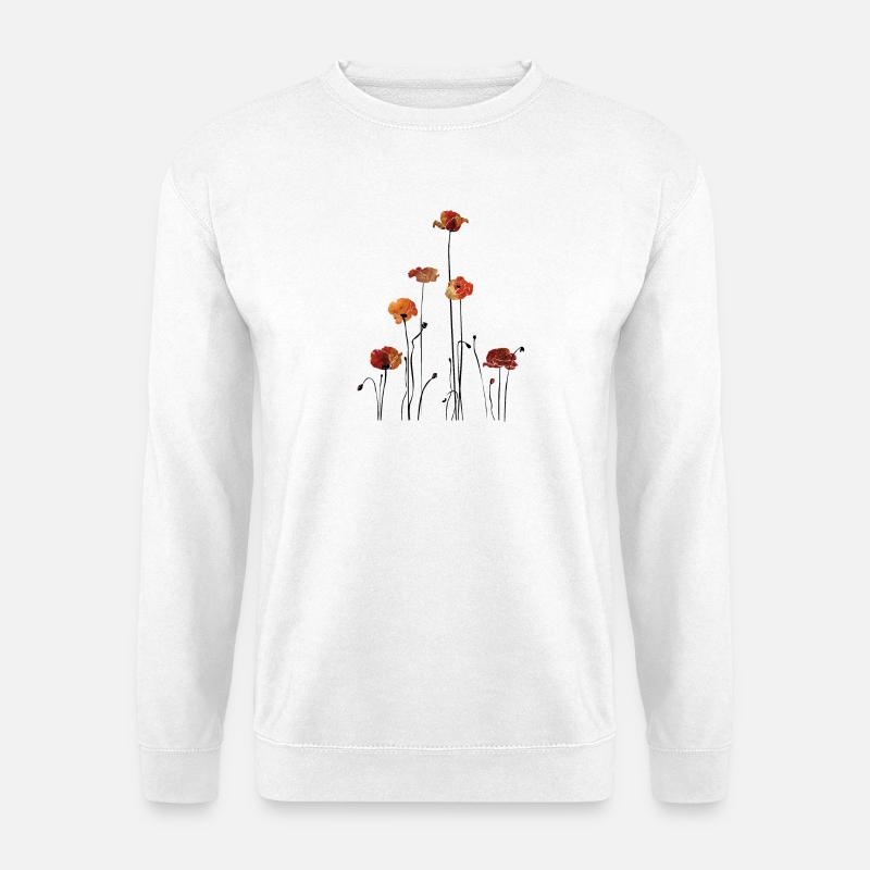 Mohnblumen Silhouette Design - Unisex Pullover - Weiß