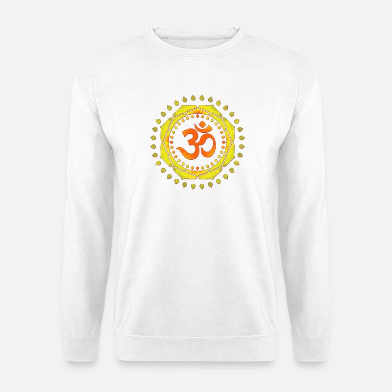 OM SYMBOL OM orange-yellow-green - Unisex Pullover - Weiß