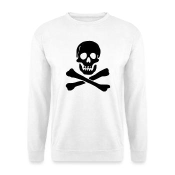Drapeau pirate Crâne avec os croisés - Sweat-shirt Unisexe - blanc - Devant