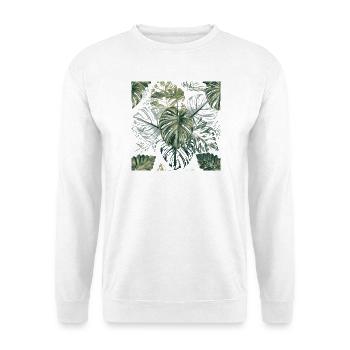 Tropical Monstera Leaves Pattern - Unisex Sweatshirt - white - Front